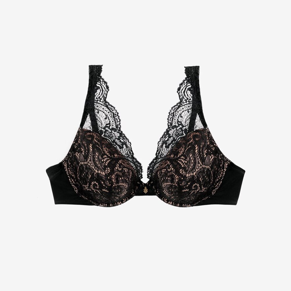 ThirdLove Lace Contour Plunge Bra Size 34Gblack / 34G